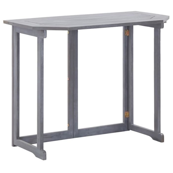 Table Pliable De Balcon 90x50x74 Cm Bois D Acacia Massif Cdiscount Jardin