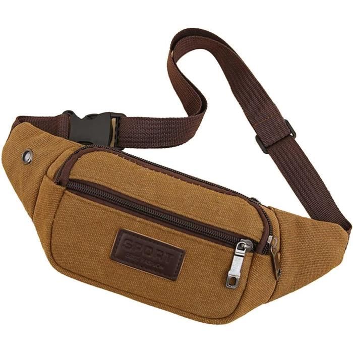 Sac Banane Grande Capacité Homme Femme - 3 Poches - Étanche & Réglable - Pour Running, Voyage, Vélo - 9