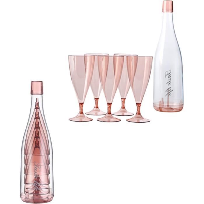 Lot De 10 Verres En Plastique Réutilisable "Vin & Eau" 15cl Transparent