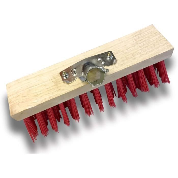 Balai Extérieur La Briantina PVC Bois – Poils Rigides Effet Râteau – Parfait Feuilles, Terre, Gravier