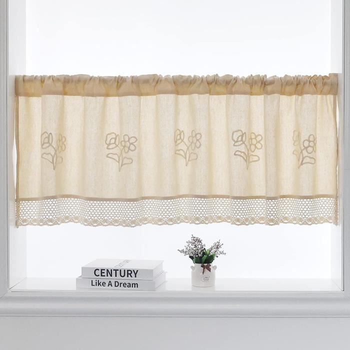 Rideaux Courts Avec Tissage Au Crochet - Dentelle En Coton Et Lin ...