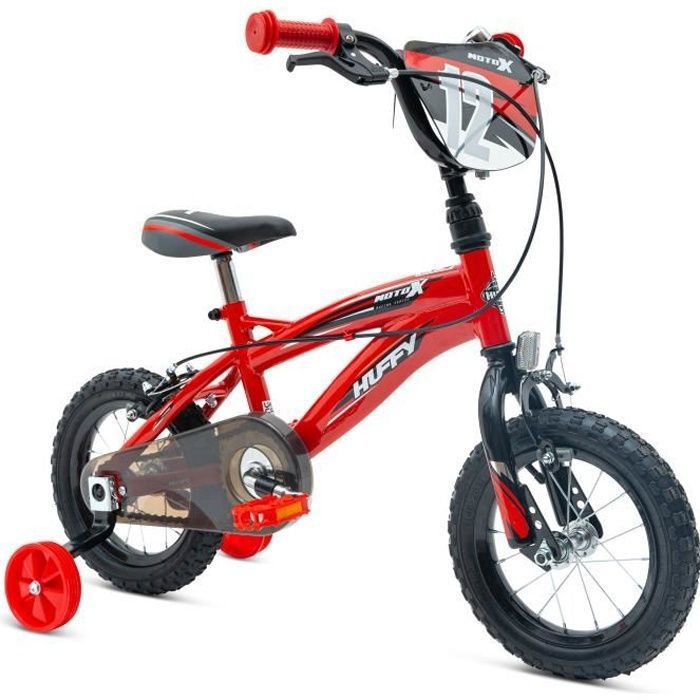 Velo garcon Huffy Moto X 3 5 ans Velo enfant 12 pouces Rouge Cdiscount Sport