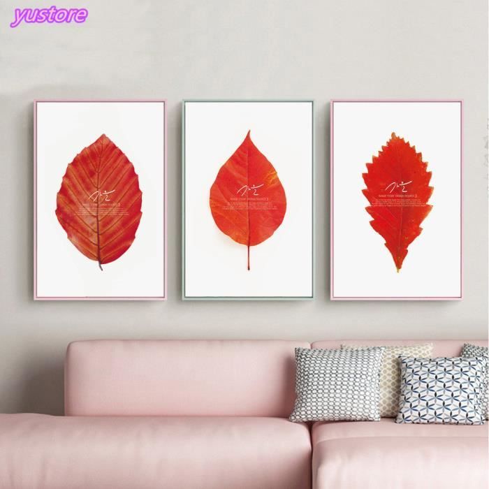 Avec Cadre Feuille Minimaliste Citations Scandinave Wall Art Toile Peinture Nordique Affiches Et Impressions Murales Images Pour S Achat Vente Objet Decoration Murale Cdiscount