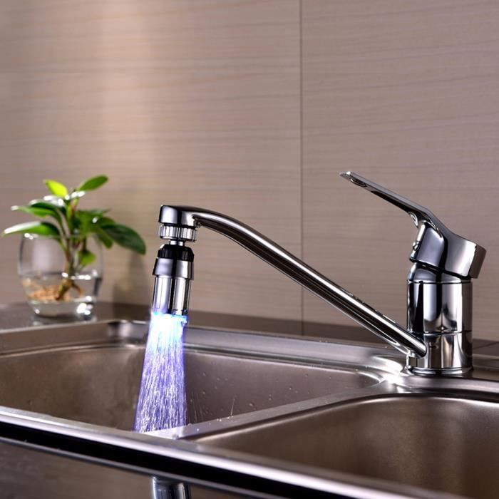 Pixnor 7 couleurs qui changent le débit de leau Glow LED lumière robinet toucher adapté pour bain Cuisine 