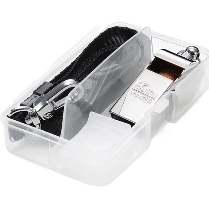 Lot De 2 Sifflets D'urgence En Aluminium 120 DB - Avec Cordon, Pour Sport, Randonnée, Survie