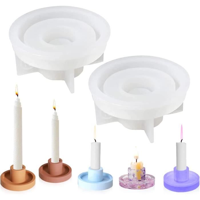 Moules Silicone Bougeoirs 3x - 2 Vases + 1 Plateau DIY Pour Bougies, Plantes Succulentes, Décoration