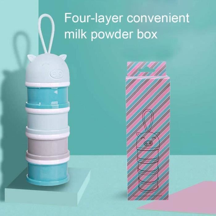 Boite De Dosage Distributeur De Lait En Poudre Pour Bebe 4 Boites De Rangement Separees A Plusieurs Niveaux Bleu Achat Vente Couverts Bebe Cdiscount