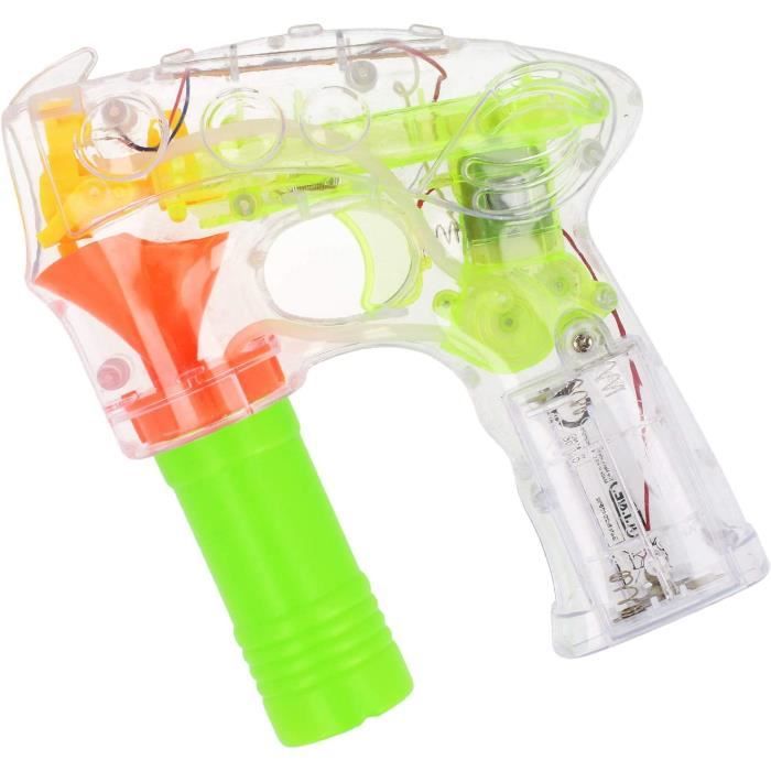 Pistolet à Bulles COM-FOUR Avec LED - Transparent - 56 Ml De Liquide - Piles AA - Anniversaire, Mariage, Fêtes