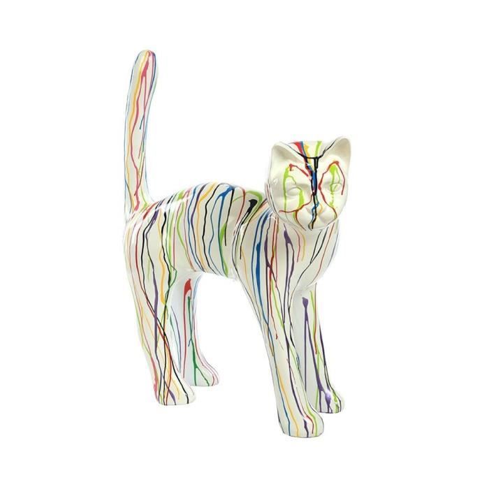 Statue En Resine Chat Multicolore 105 Cm Achat Vente Statue Statuette Cdiscount