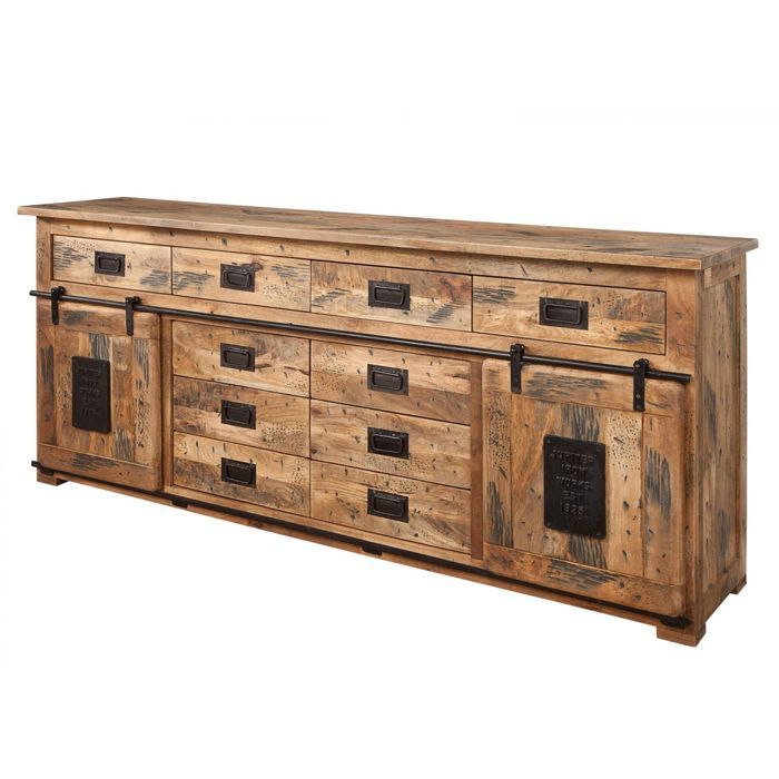 Buffet bas Manguier natur laqué massif 200x45x90 (BxTxH) bois massif RAILWAY #122 Buffet bas Manguier natur laqué massif 200x45x90 (BxTxH) bois massif RAILWAY #122