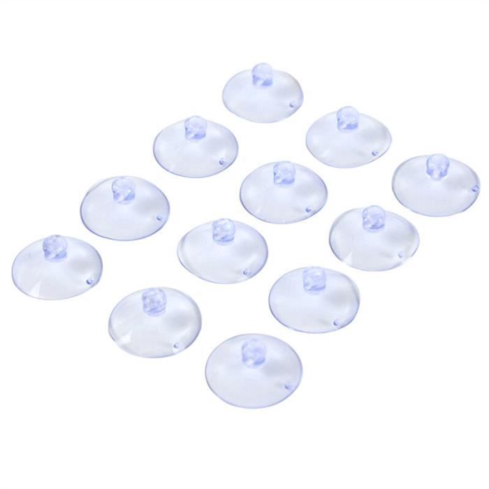Lot De 10 Ventouses Transparentes 25 Mm - Adhésives Pour Verre, Carrelage - Rideaux Camping-car, Pare-soleil, Tables