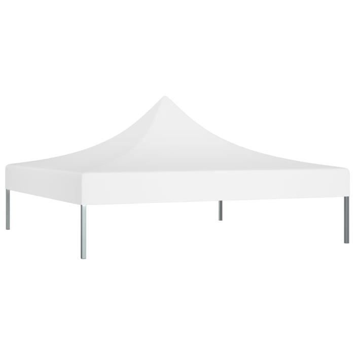 Fur© Toit de tente de réception Décor - Auvent de Remplacement Toile de Tonnelle 2x2 m Blanc 270 g-m² ♕26153