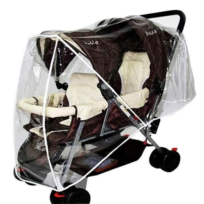 Cosy Housse Pluie pour Tout Type|Pluie et Vent Protection|Safety Mat/ériau EVA|Sans PVC|Bonne Circulation de l/’air|Fermeture /à Glissi/ère /étanche Habillage Pluie Poussette Universelle Blanc-S