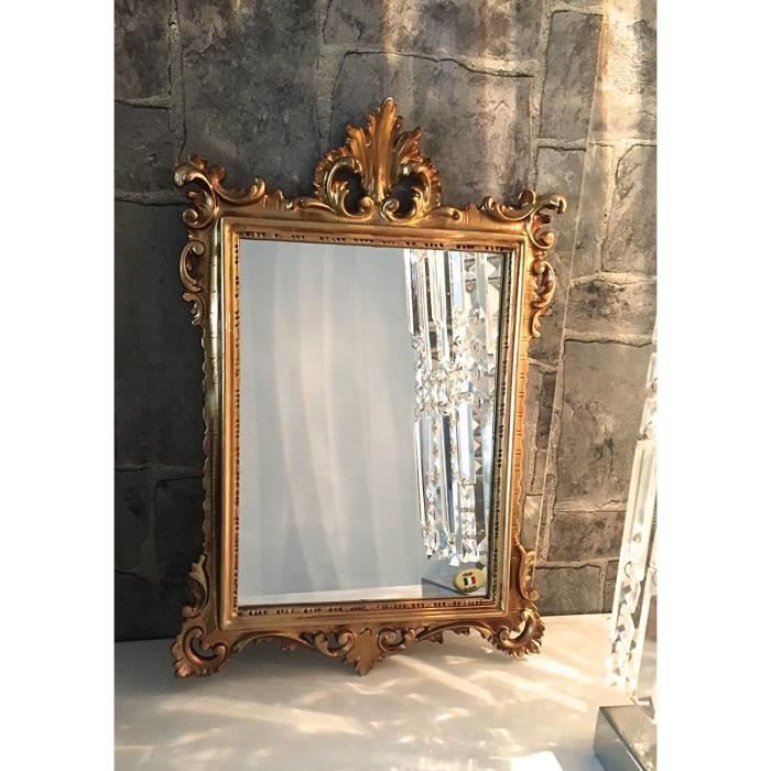 C12 M Miroir mural style baroque antique Doré 36 x 24 cm