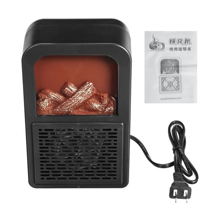 1000W - Mini chauffe flamme Portable 220V, Simulation 3D, chauffage rapide  à faible bruit, pour la maison ou