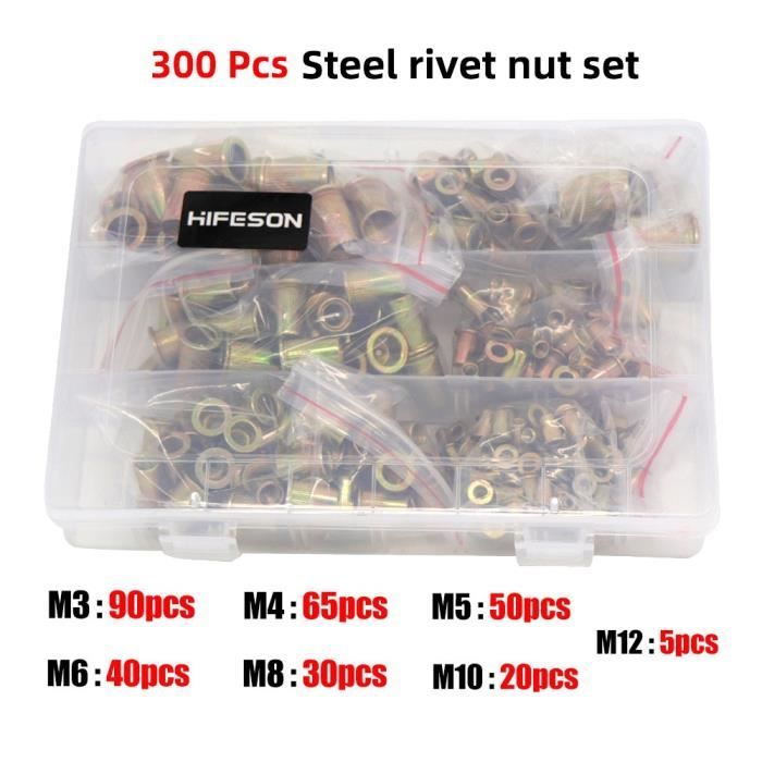 Écrous à Riveter Acier Inoxydable M3 à M10 – Tête Plate – Lot De 50/10 Pièces – Pour Fixation Solide