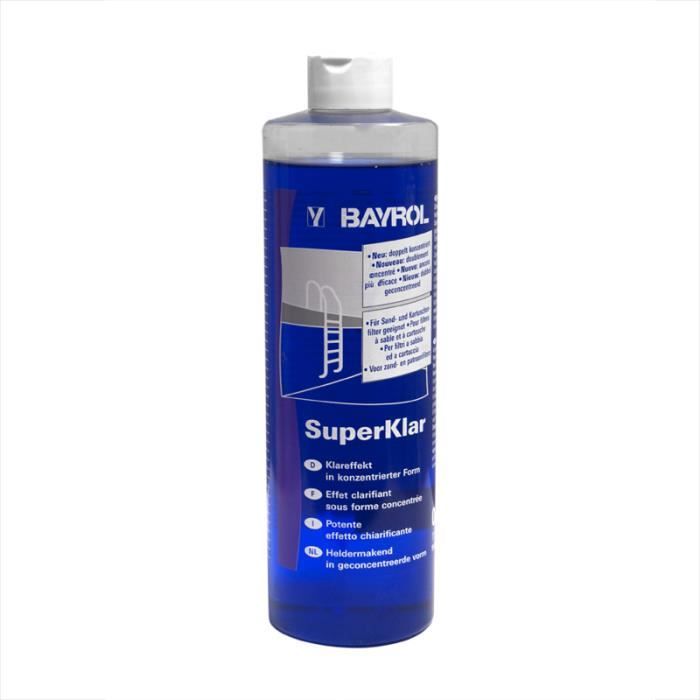 Clarifiant piscine - BAYROL - Superklar - 0,5L - Augmente l'efficacité du filtre et rend l'eau cristalline