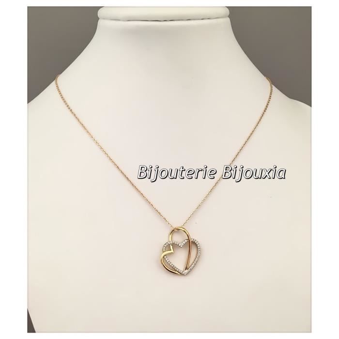 COLLIER CHAINE STRIEE AVEC PENDENTIFS – Bijoux 2 Flo