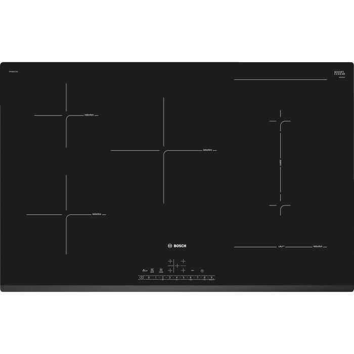 Table Combi induction BOSCH devant biseauté 80 cm - Affichage digital -  Bandeau DirectSelect - 5 foyers - PVW831FC5E - Cdiscount Electroménager