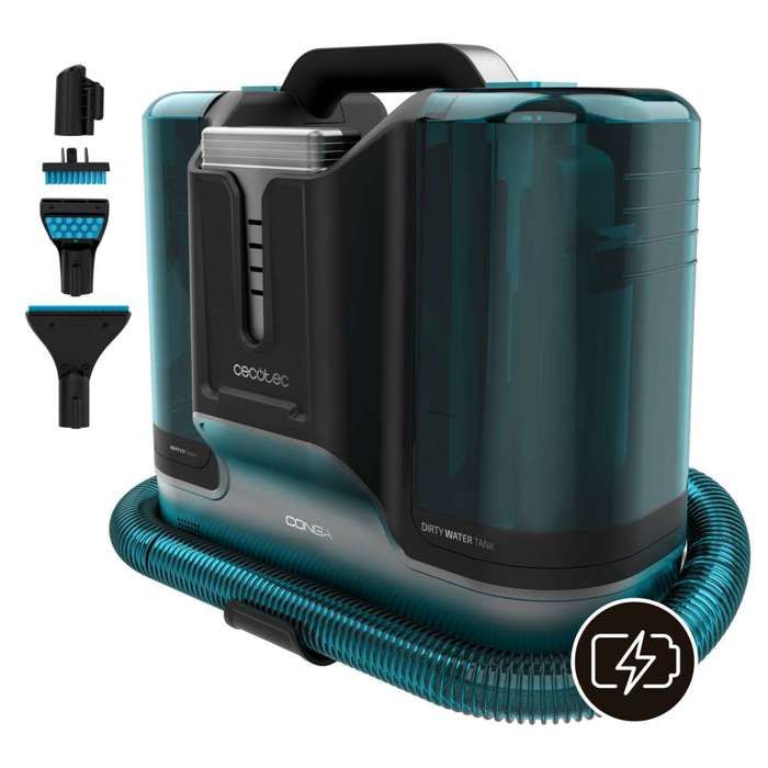 Cecotec Aspirateur de Tapisseries Multifonction Conga Carpet&Spot Clean Liberty: 150 W Autonomie 30 mins Pulvérisations dEau - Cecotec