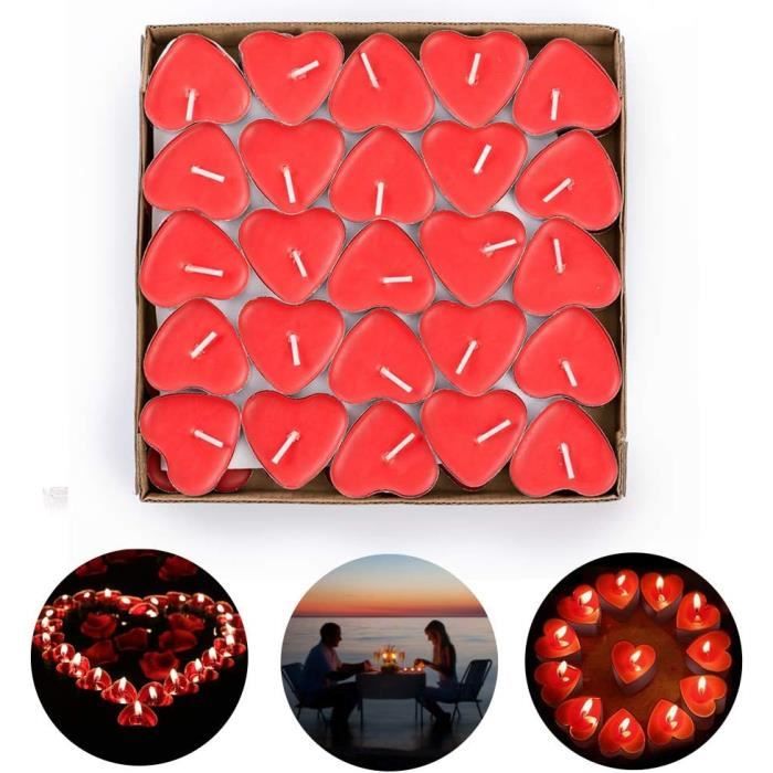 Hztyyier 18 Pièces Bougies En Forme De Coeur Bougies Chauffe-Plat Mini Bougies D'amour Romantique Pour La Saint-Valentin Table De Mariage Pièce Maîtresse Dîner Gâteau Décor(Rose) Gifts Gifts