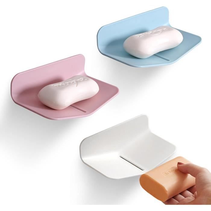 UlifeBetter Lot De 3 Porte-savons En Silicone Gris - Auto-drainant (2 Petits + 1 Grand)