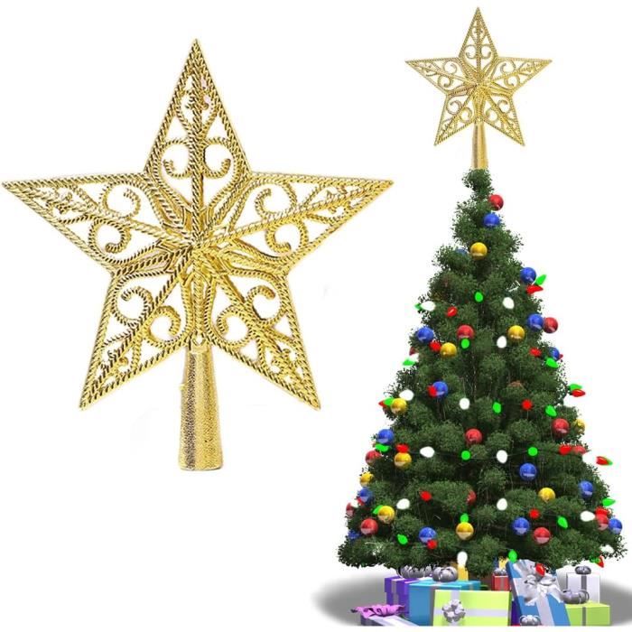 Étoile De Sommet Pour Sapin De Noël, 20 Cm, Couleur Argentée - Design Dentelé Scintillant, Fixation Facile