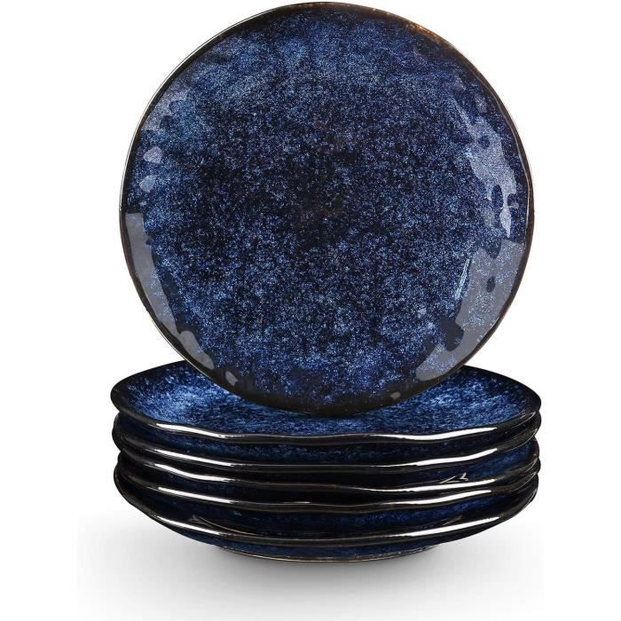 Lot De 6 Assiettes À Dessert En Porcelaine De 20,3 Cm, Rondes, Passent Au MicroOndes, Au Four