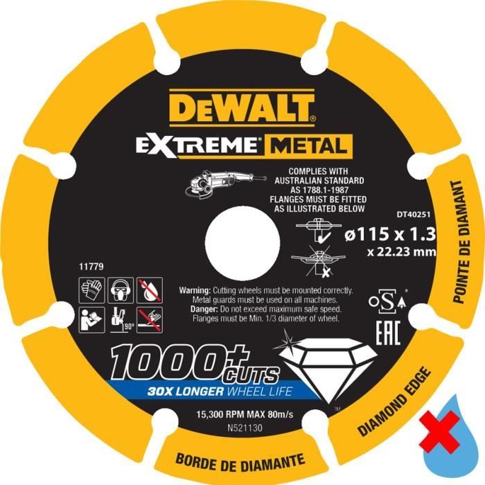 Dewalt Disque de diamant - EXTREME - Coupe acier inoxydable - Longue durée de vie - Moins de poussière