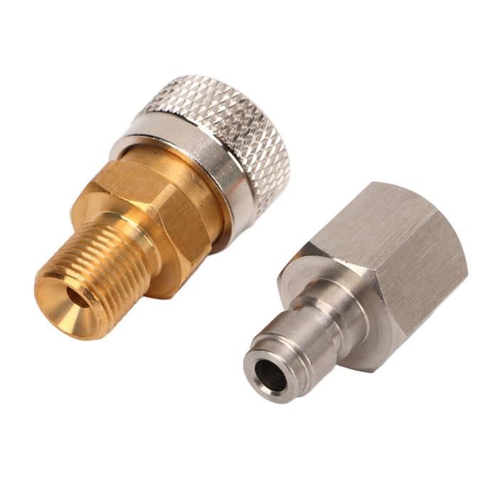 Raccord Rapide 1/8" BSPP Mâle/femelle - 27mm - Cuivre - Pression Max 5000 Psi - Pour Système Brocock Ou Air Comprimé