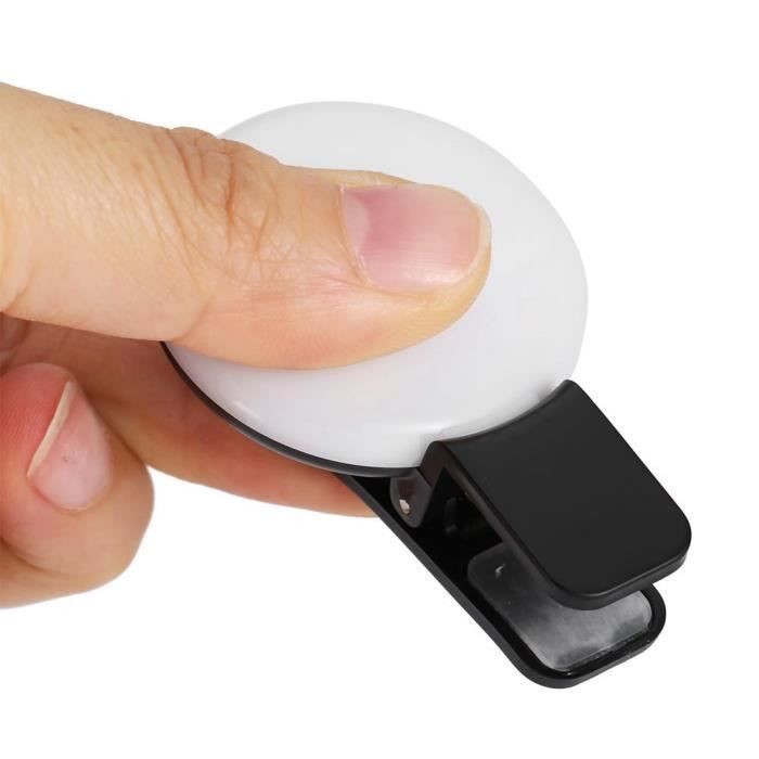 Dioche lumière de téléphone Téléphone LED Selfie Fill Light Mini Clip universel grand angle portable avec miroir noir