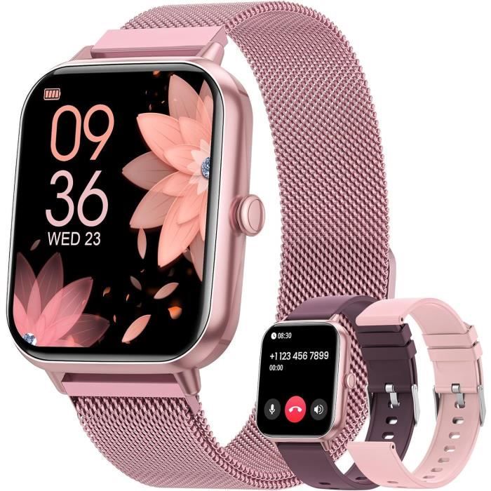 aycy Montre Connectée Homme Femme avec Appel Bluetooth, 1.85 HD Smartwatch, 100 Modes Sportifs, Montre Intelligente Etanche IP68 avec Podometre/Sommeil/Cardiofrequencemetre pour Android iOS, Bleu