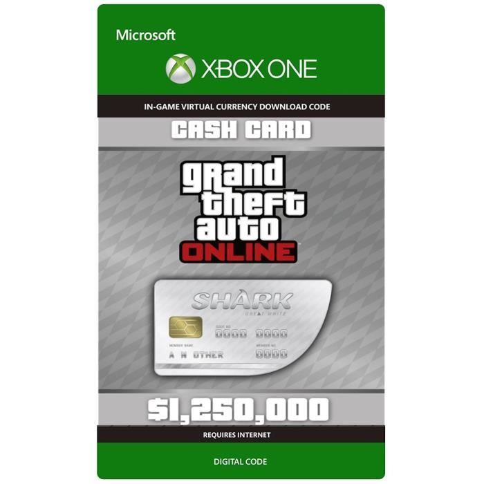 Dlc Gta V Cash Card Great White Shark 1 250 000 Pour Xbox One Cdiscount Jeux Video Dlc Gta V Cash Card Great White Shark 1 250 000 Pour Xbox One Cdiscount Jeux Video
