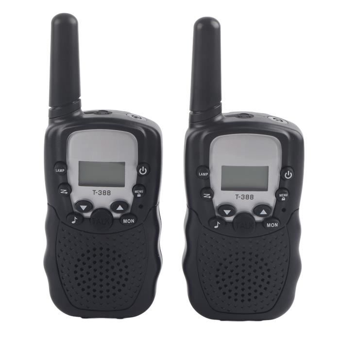 1 Paire Jouet de Talkie-walkie 2-Voie Enfant 3 km Gamme Multi-Canaux pour  Activité Extérieur Noir 111680