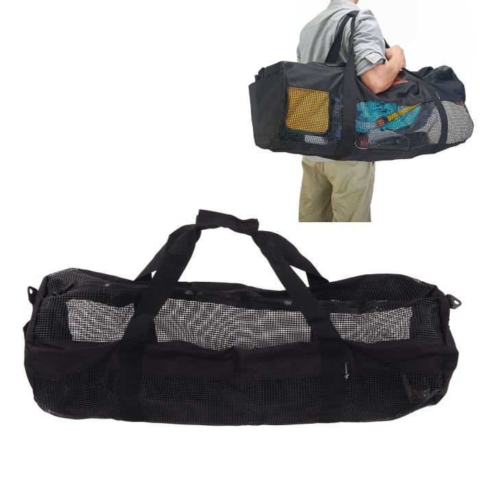 Sac De Sport Plongée Grande Capacité En Maille - Équipement Plongée Sous-Marine Et Snorkeling Noir