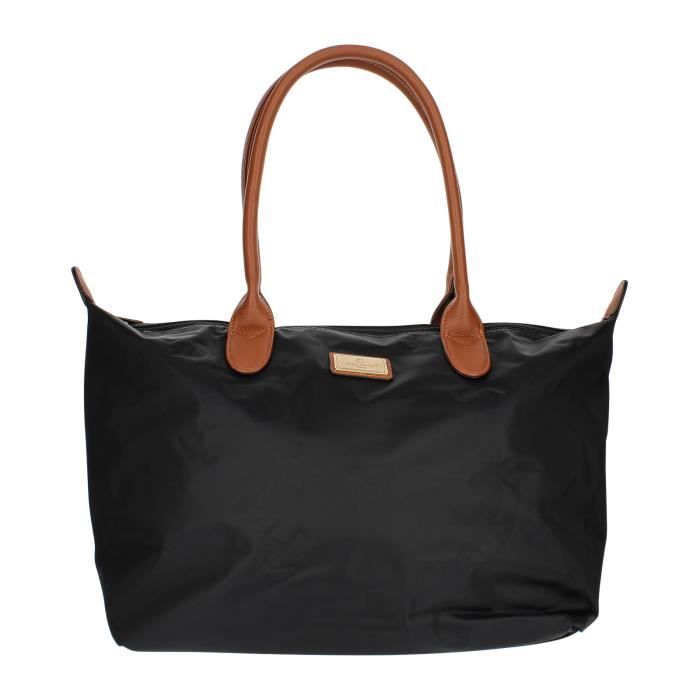 sac à main cabas grande taille en polyestere - gallantry paris - noir
