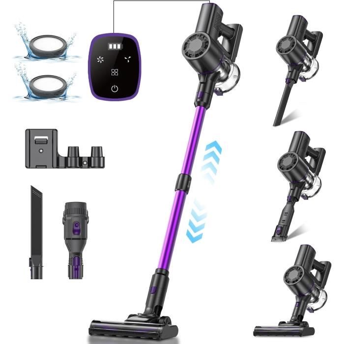 Vexilar Aspirateur Balai sans Fil V8PROAspirateur sans Fil Puissant 35Kpa40 Min dAutonomieÉcran LEDFiltration Cyclonique 4 É