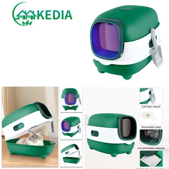 Meilleurs prix pour KEDIA. Bac a litiere pour Chat, Maison de Toilette Chat fermée, Caisse Chat litiere, Plastique (PP) sans BPA, Pelle, 40*39*56cm