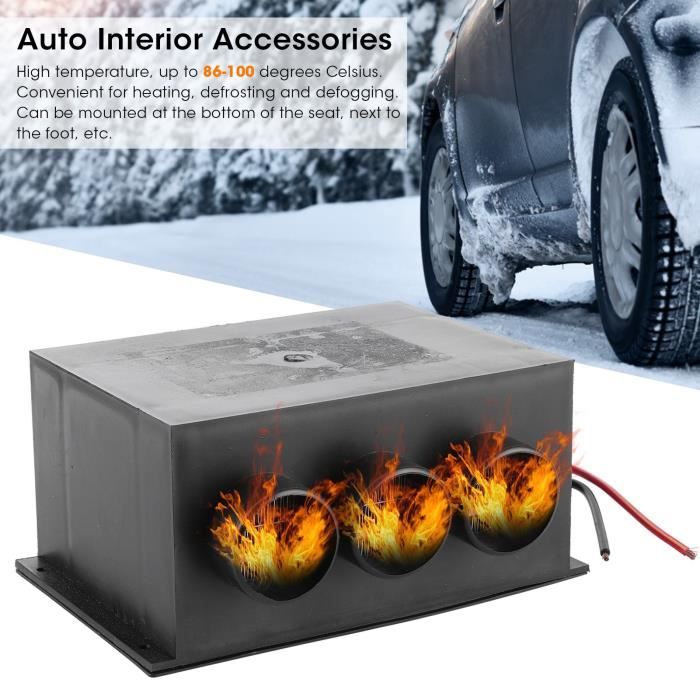 Chauffage Voiture 12V 150W 2-en-1 - Dégivreur & Désembueur Pare-brise, Réglable 360°, Allume-Cigare
