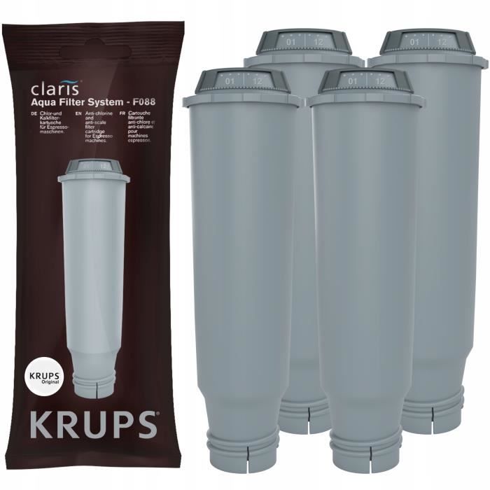 Claris Krups F088 – Filtre détartrant pour machine à café (lot de 4)