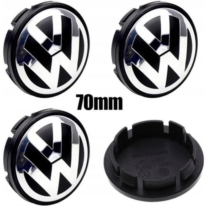 MOYEU DE ROUE juxinchang- 4pcs Centres de roue 70MM VW Logo caches moyeux pour Volkswagen Toureg 7L6601149B
