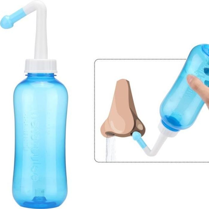 300 / 500ml Nettoyeur de nez Flacon de lavage nasal Neti Pot Traitement de  la rhinite allergique Nettoyage du nez Enfant Adulte Soins de santé