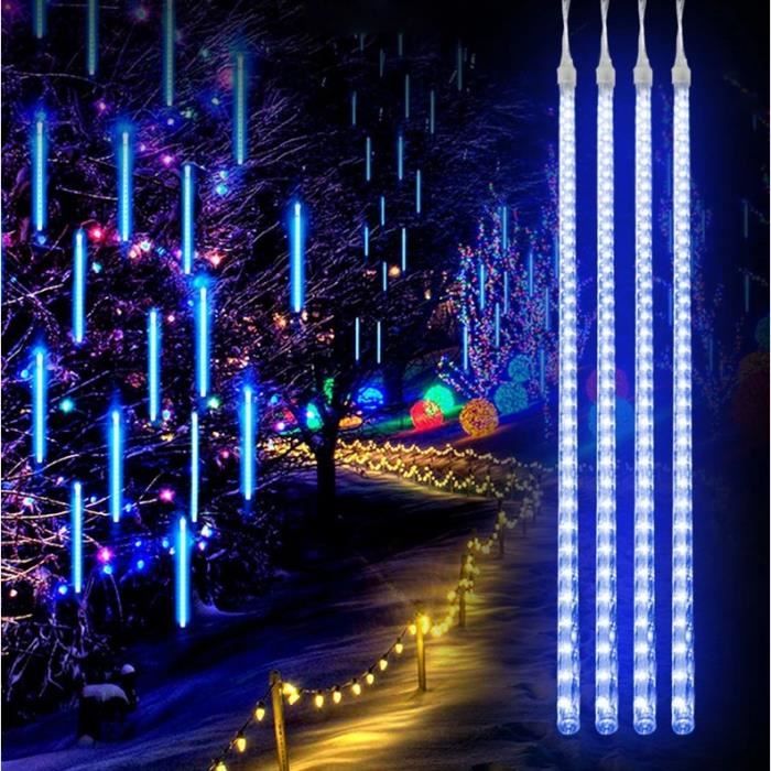 Guirlande Lumineuse De Pluie De Météores Bleu 50cm 288 LEDS,Éclairage 360°,Effet Neige Lumineuse,Décoration Noël, Parc, Hôtel - Maison
