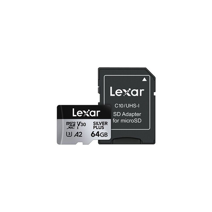Carte mémoire micro SD Lexar XC 64GO SILVER PLUS