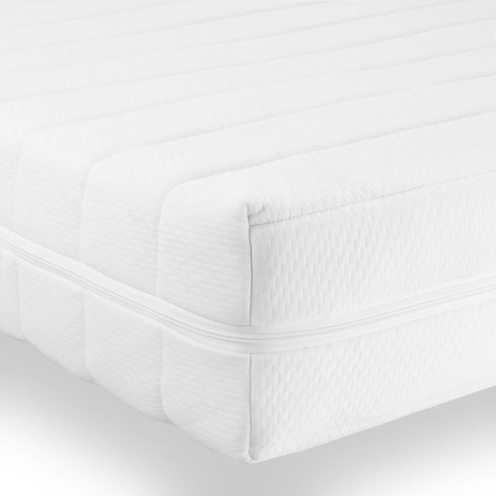 Matelas 90x190 - Matelas mousse - 7 zones de couchage - 2 fermetés - Soutien ferme ou équilibré - Housse en microfibre lavable Matelas 90x190 - Matelas mousse - 7 zones de couchage - 2 fermetés - Soutien ferme ou équilibré - Housse en microfibre lavable