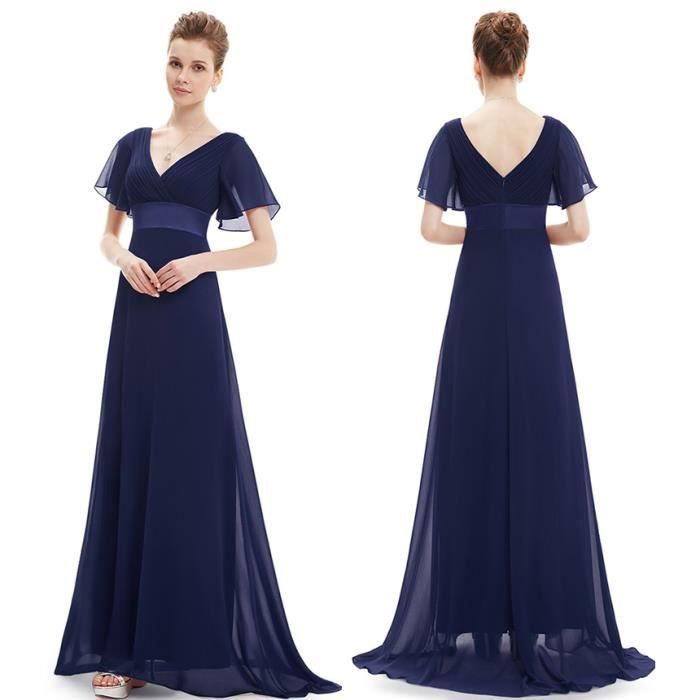 robe bleu manche longue