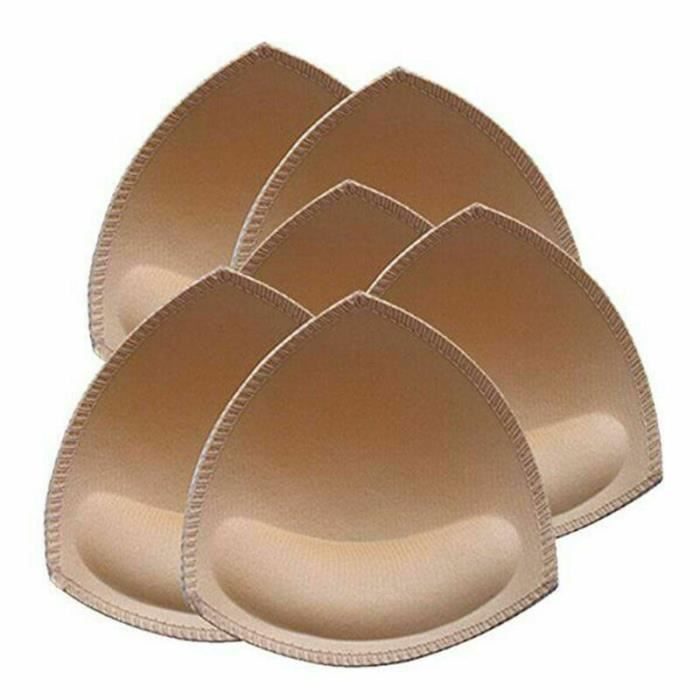 4 Paires De Coussinets Soutien-Gorge Push-Up Amovibles - Taille Unique Beige - Pour Maillots De Bain Et Bikinis