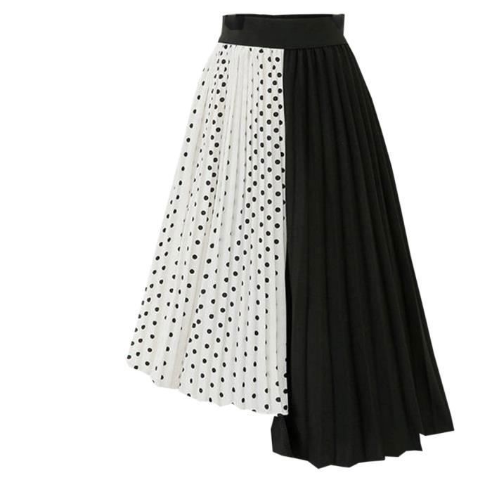 Jupe Bohème Longue EMOTTOS - Maxi Jupe élastique Taille Haute été, Style Rétro Avec Cordon Serrage, Orange/noir