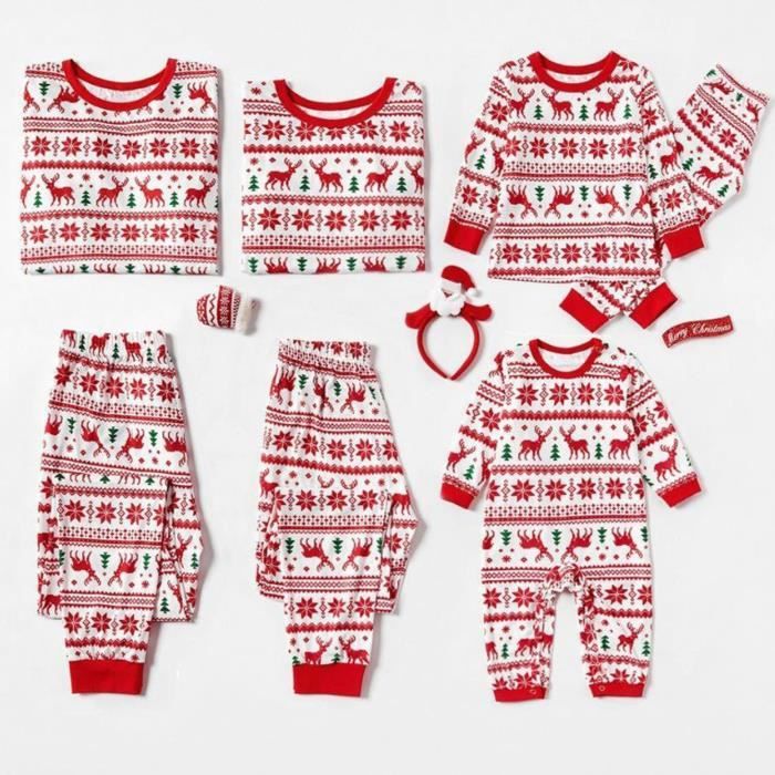Ensemble De Pyjama Pour Bebe A Deux Pieces A Imprime De Tenue Parent Enfant De Noel Rouge Rouge Cdiscount Pret A Porter