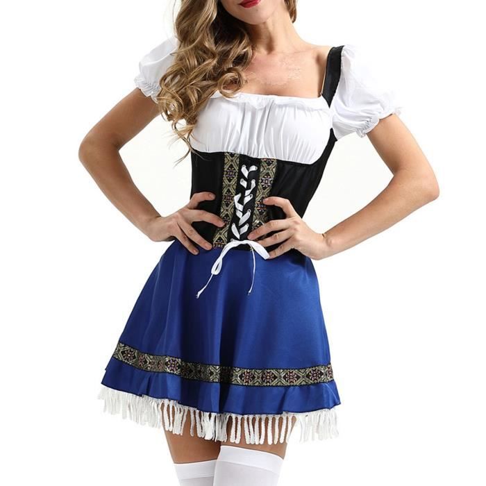 Robe Victorienne Servante Avec Bonnet Et Tablier - Costume Pionnière Coloniale Pour Femme
